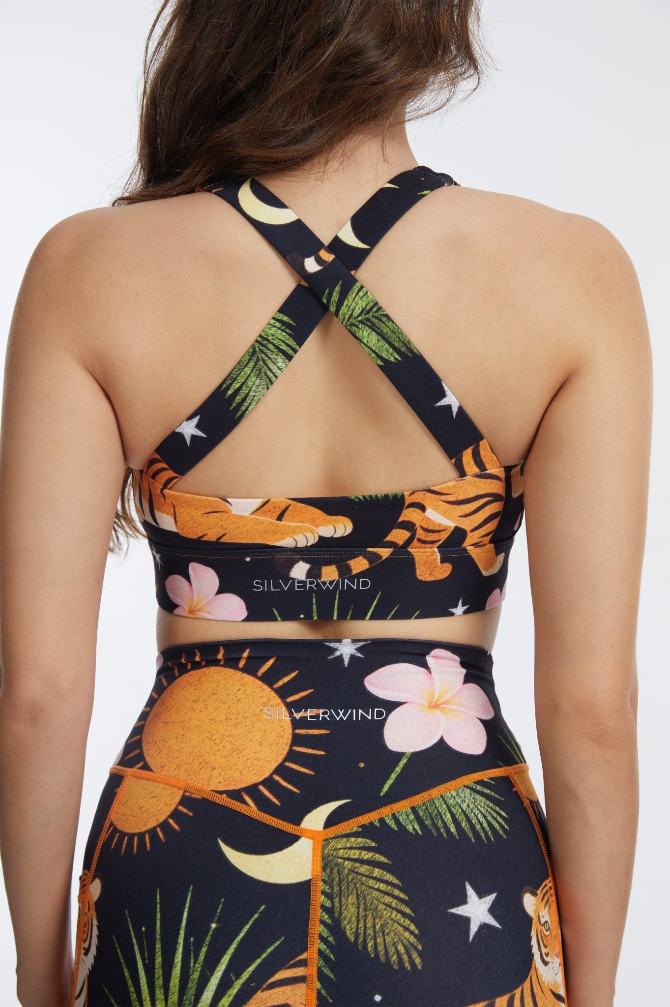Jungle Reverie Cross Back Sports Bra - MYSILVERWIND
