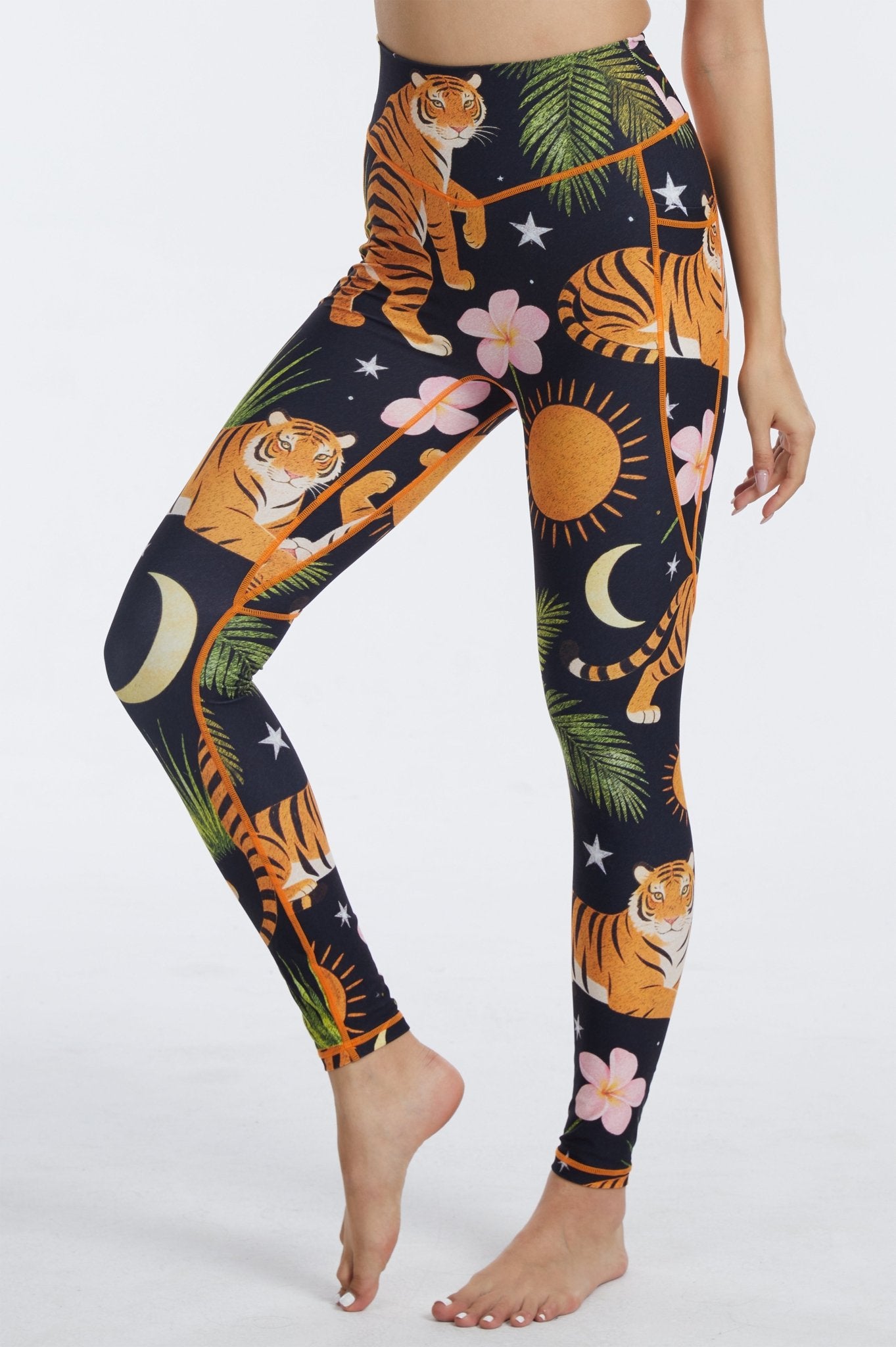 Jungle Reverie High - waisted Leggings With Pockets - MYSILVERWIND
