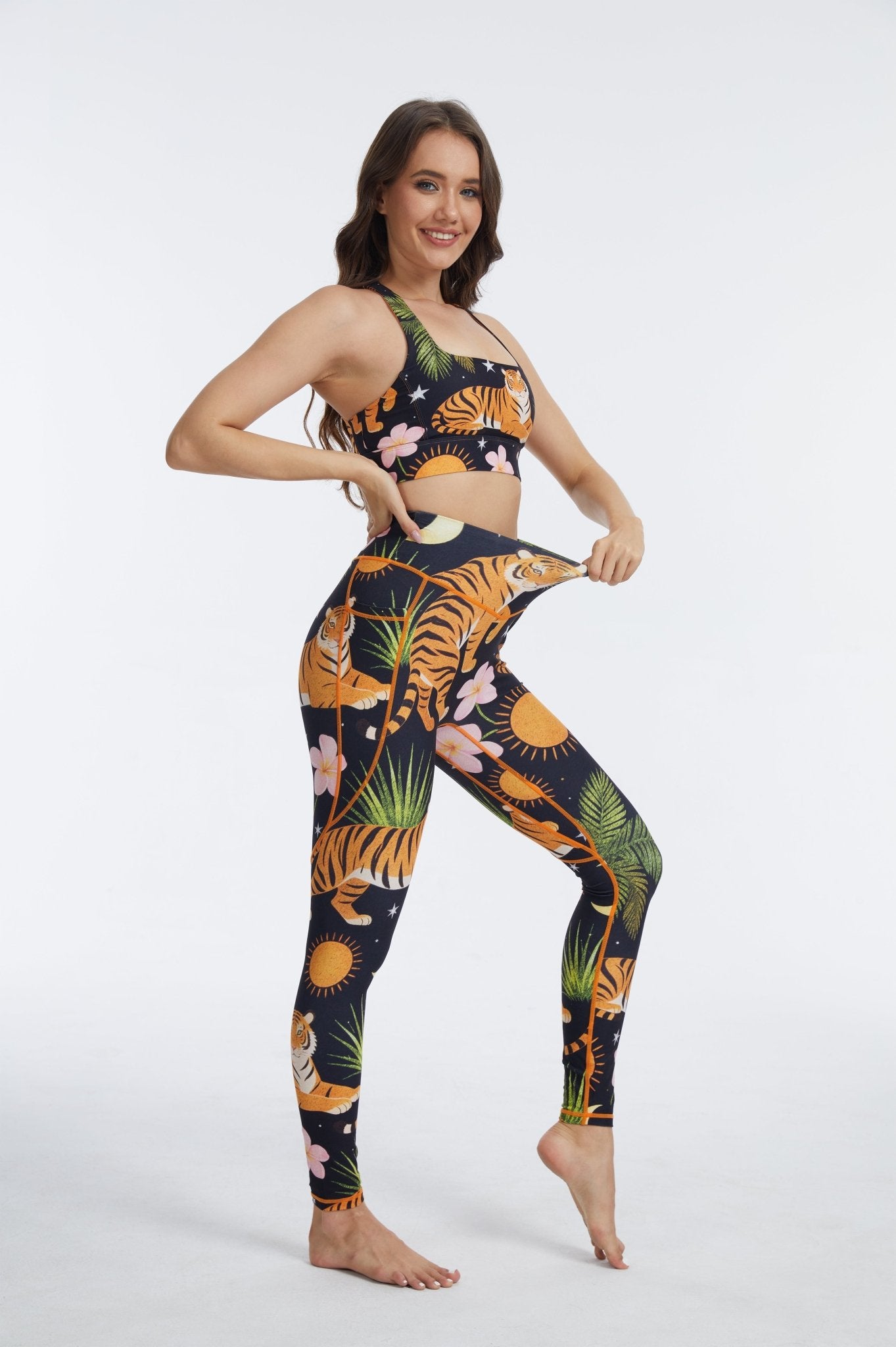 Jungle Reverie High - waisted Leggings With Pockets - MYSILVERWIND