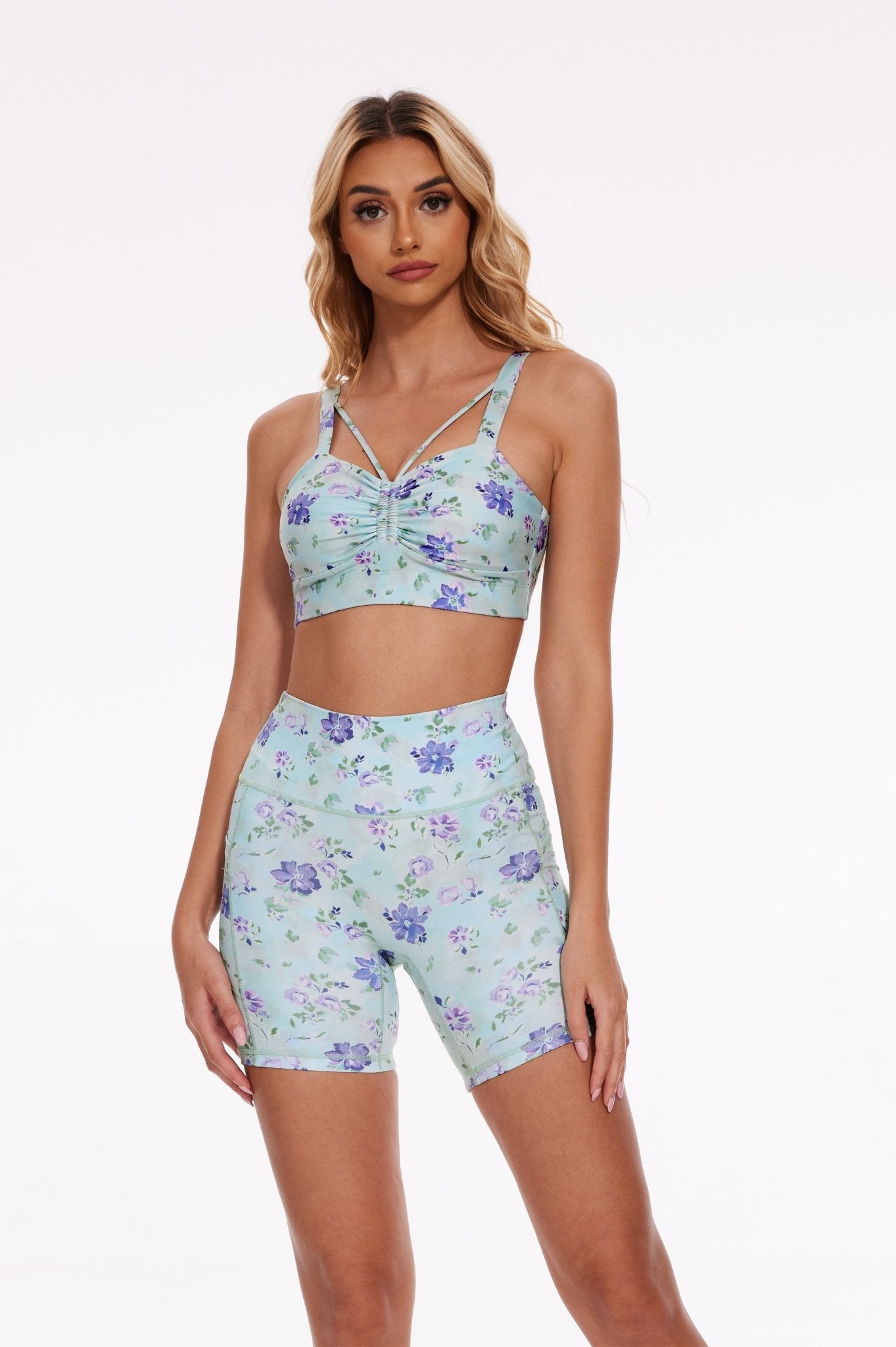 Lavender Petal High - waisted Biker Shorts - MYSILVERWIND