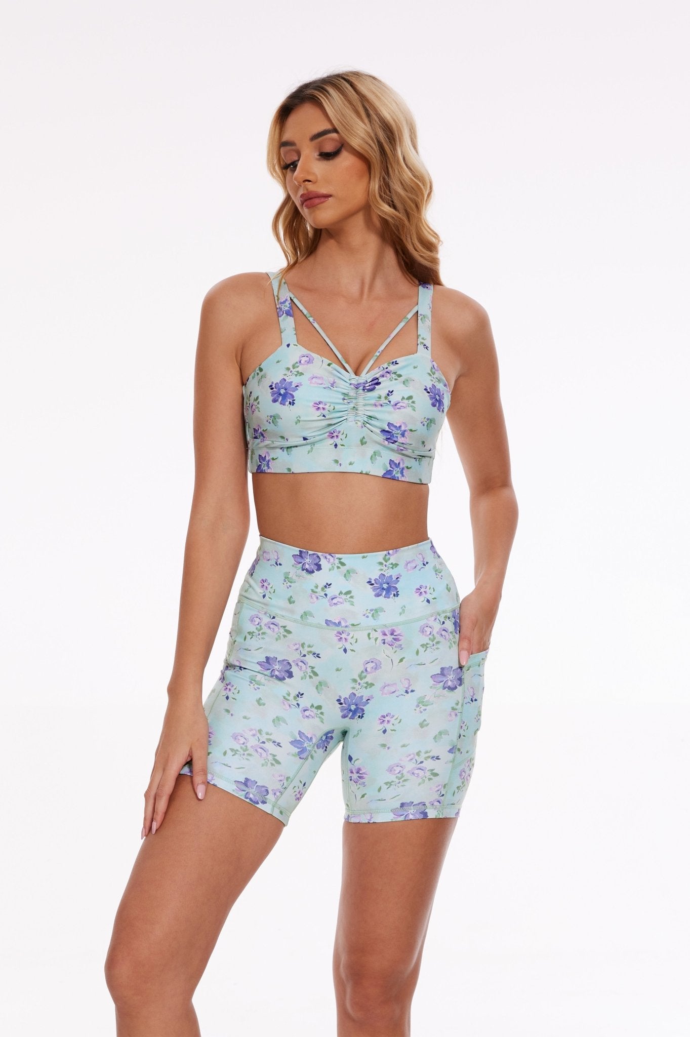 Lavender Petal High - waisted Biker Shorts - MYSILVERWIND