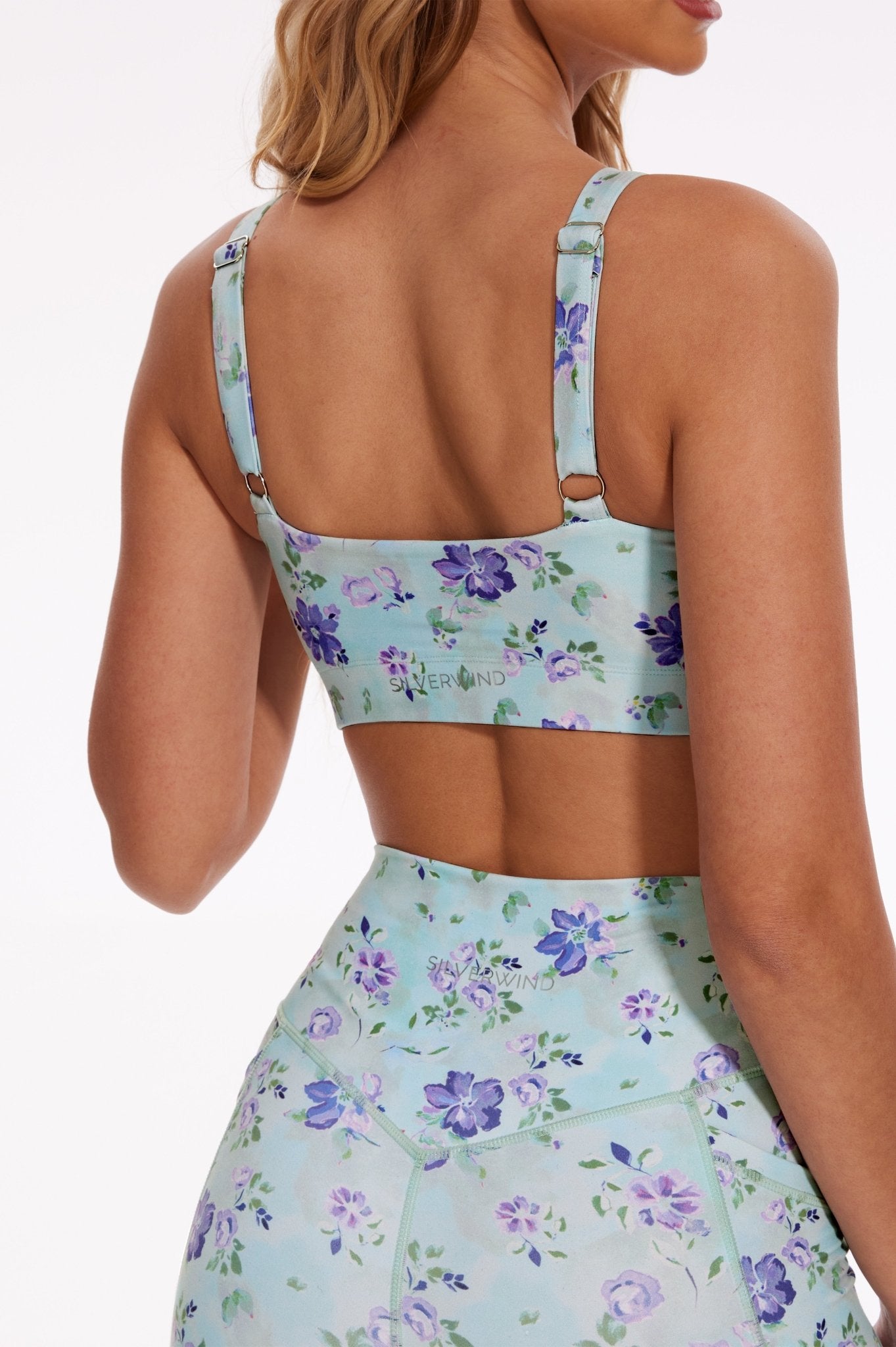 Lavender Petal Strappy Sports Bra - MYSILVERWIND