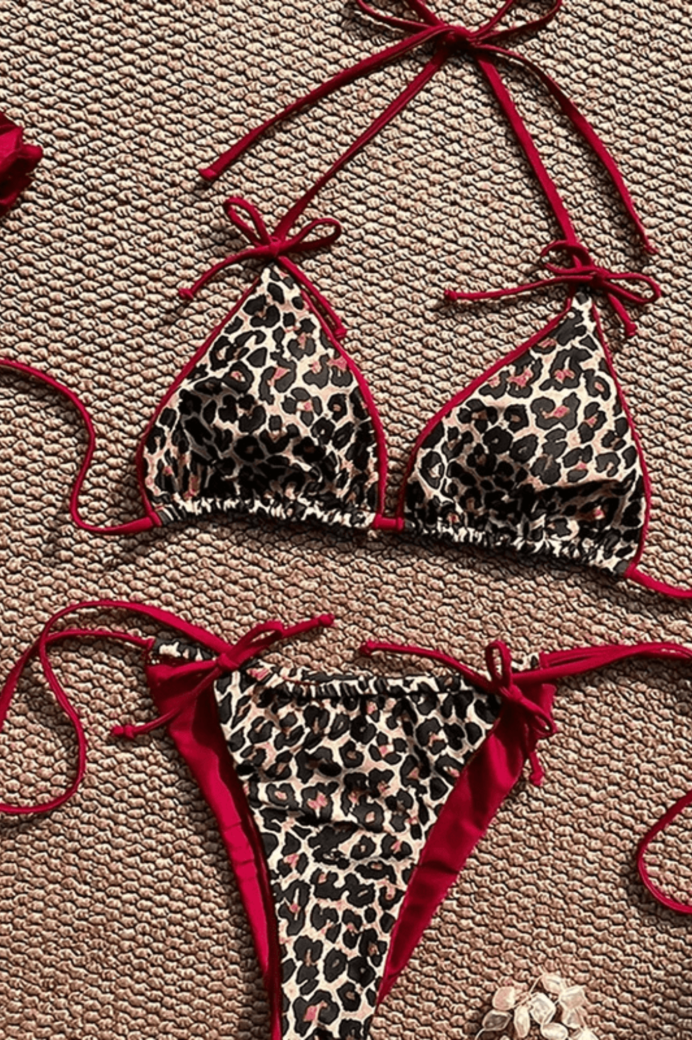 Leopard Tie Side Bikini Top/Bottom - MYSILVERWIND