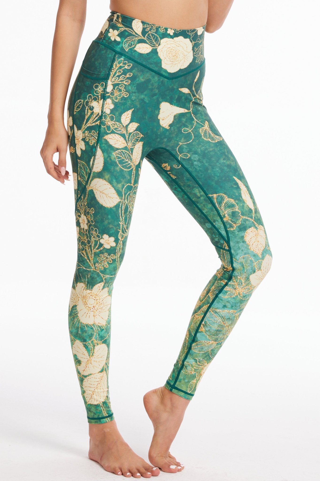 Living Green High - waisted Leggings With Pockets - MYSILVERWIND