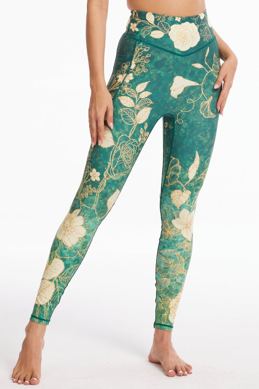 Living Green High - waisted Leggings With Pockets - MYSILVERWIND