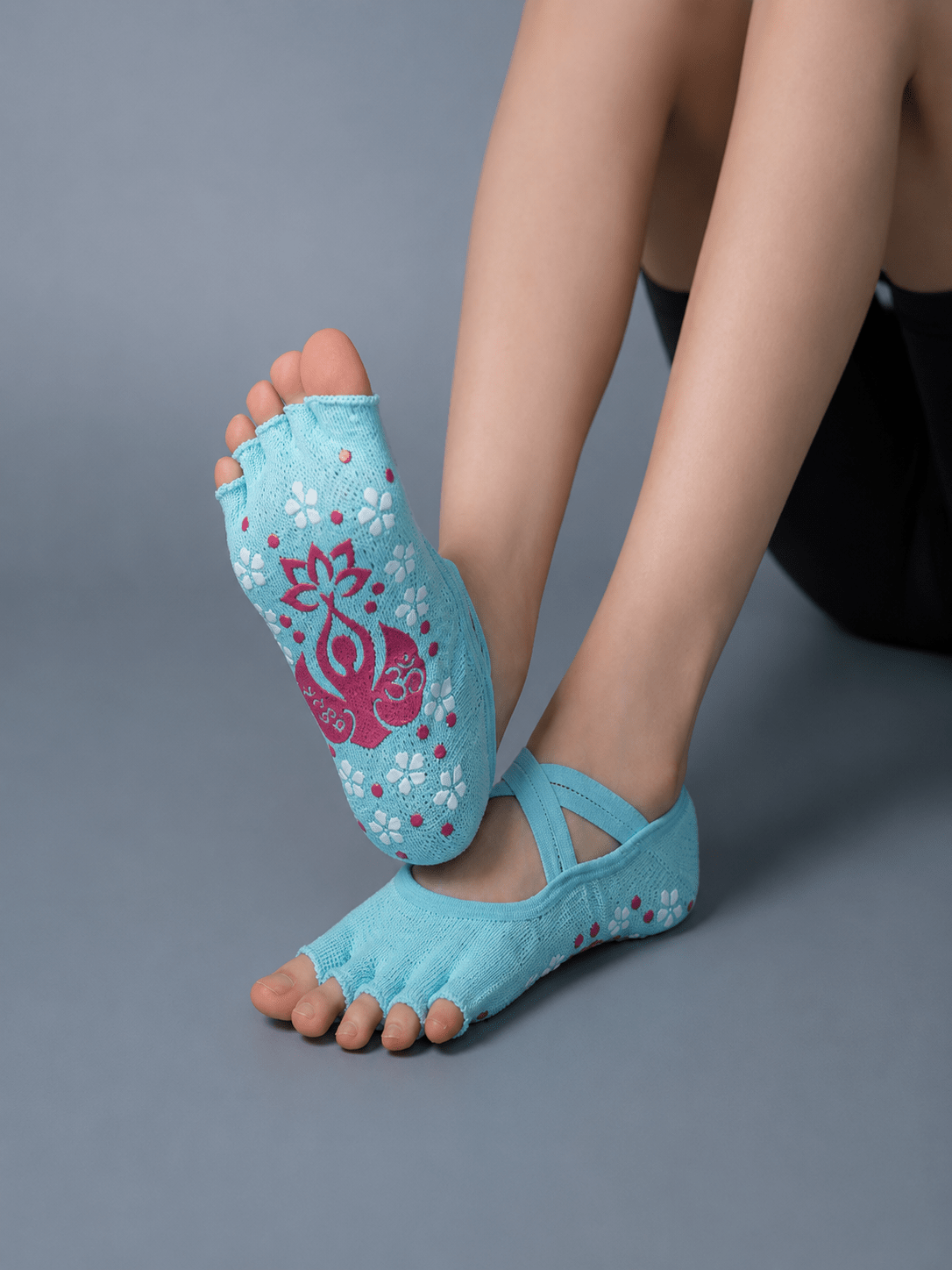 LotusGrip Five-Toe Yoga & Pilates Grip Socks - MYSILVERWIND