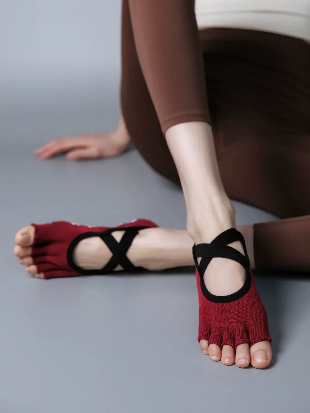 LotusGrip Five-Toe Yoga & Pilates Grip Socks - MYSILVERWIND
