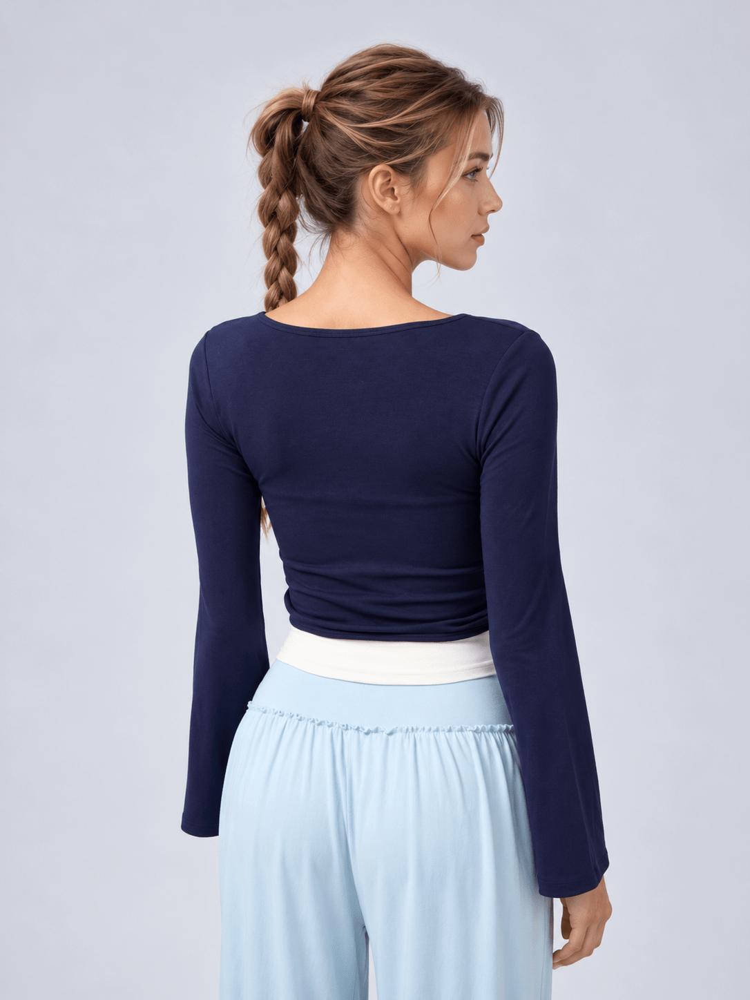 Lunelle Cropped Tie-Front Yoga Cardigan - MYSILVERWIND