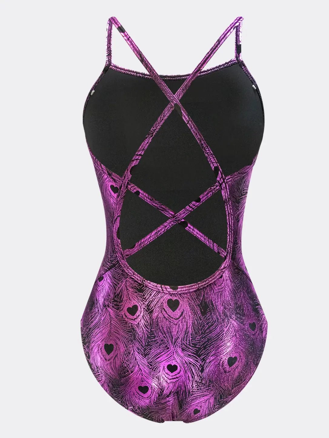 Lustriva Peacock Purple No-Pad Racing One-Piece Swimsuit - MYSILVERWIND