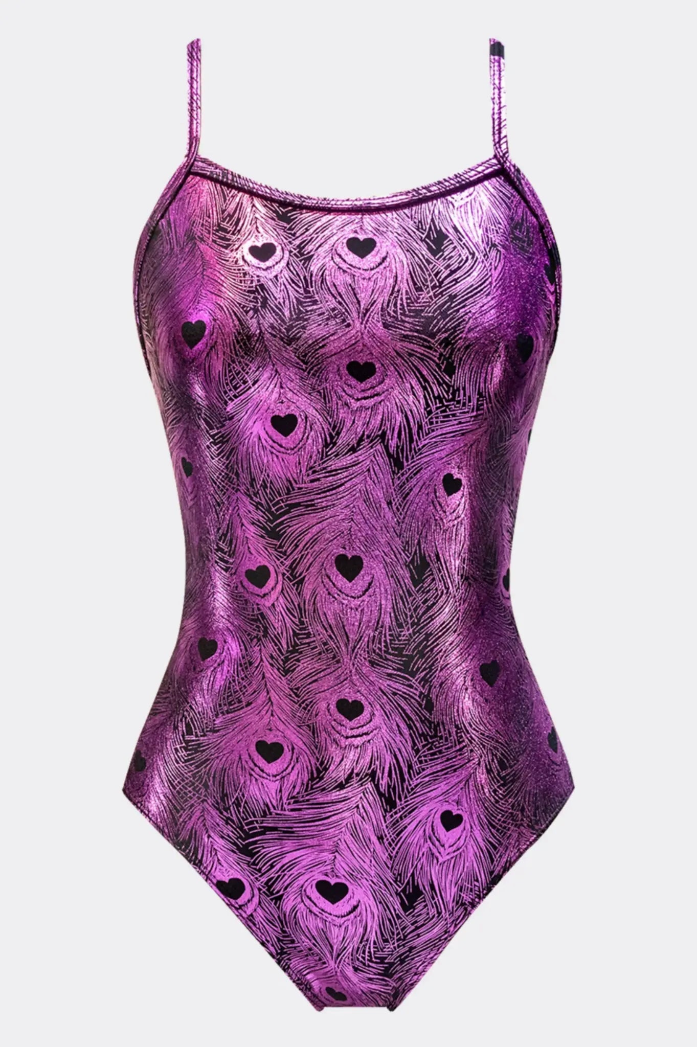 Lustriva Peacock Purple No-Pad Racing One-Piece Swimsuit - MYSILVERWIND