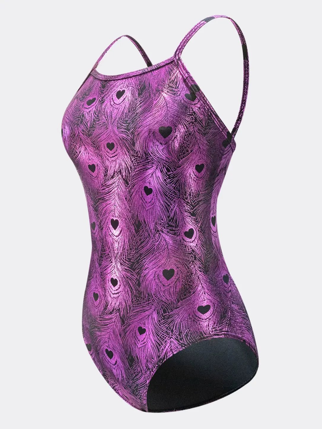Lustriva Peacock Purple No-Pad Racing One-Piece Swimsuit - MYSILVERWIND