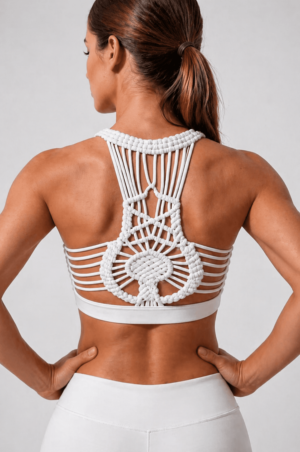 Mandala Handwoven Back Crop Top - Pure White(Each piece is crafted over 100 days—please do not measure it by the standards of mechanical replication.） - MYSILVERWIND