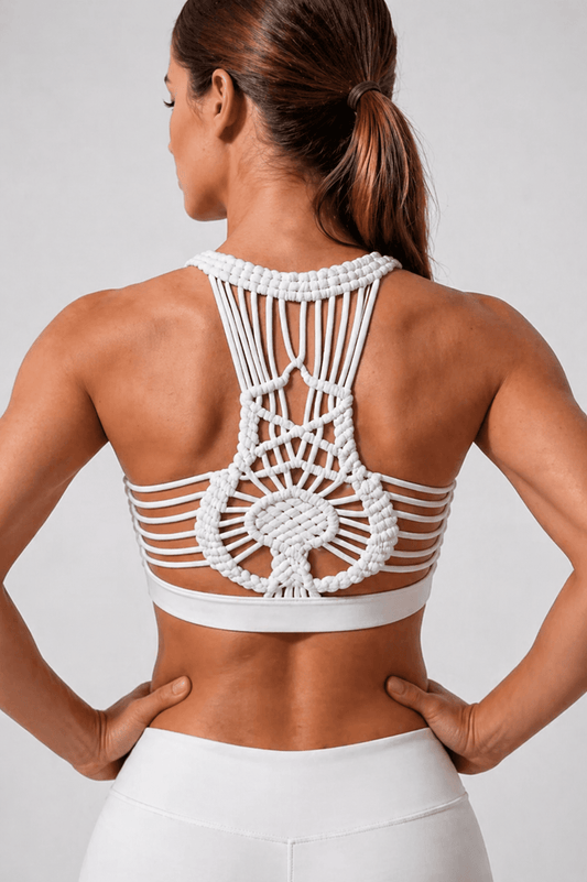 Mandala Handwoven Back Crop Top - Pure White(Each piece is crafted over 100 days—please do not measure it by the standards of mechanical replication.） - MYSILVERWIND