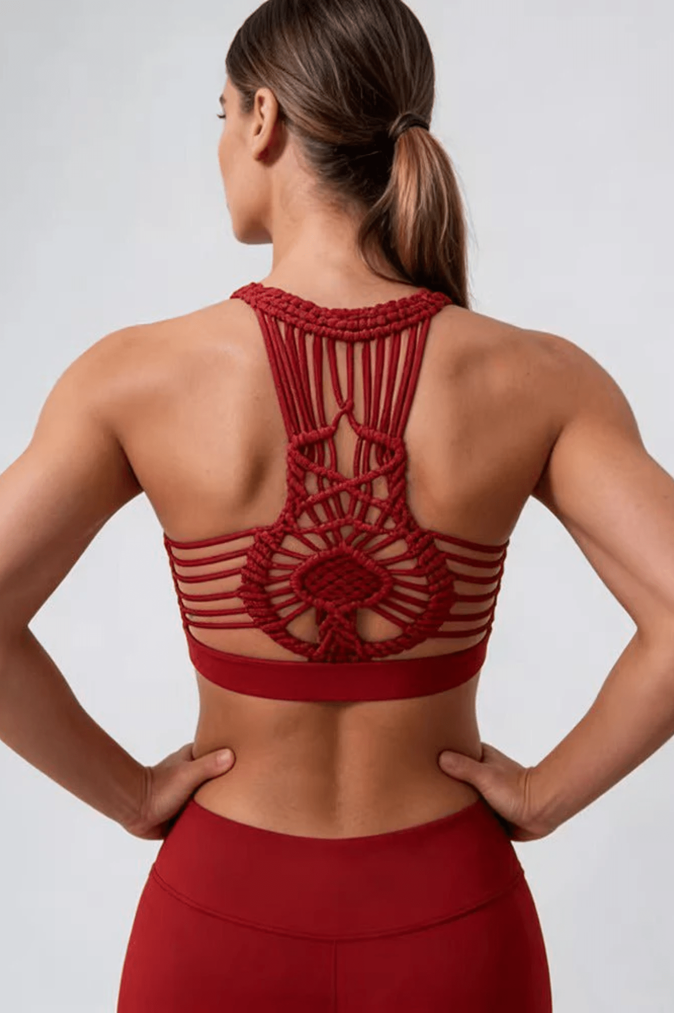 Mandala Handwoven Back Crop Top - Wine Red (Each piece is crafted over 100 days—please do not measure it by the standards of mechanical replication.） - MYSILVERWIND