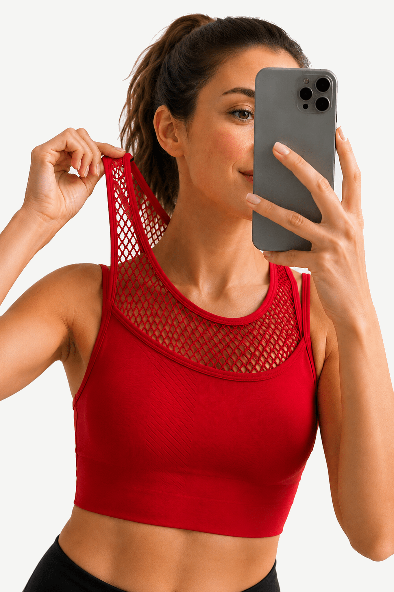 MeshMuse Breathable Seamless Padded Sports Bra - MYSILVERWIND