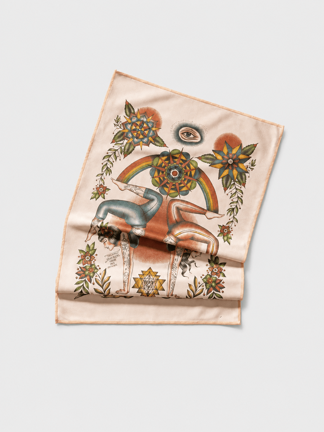 Oldschool Tattoo Double-Sided Print Yoga Hand Towel - MYSILVERWIND