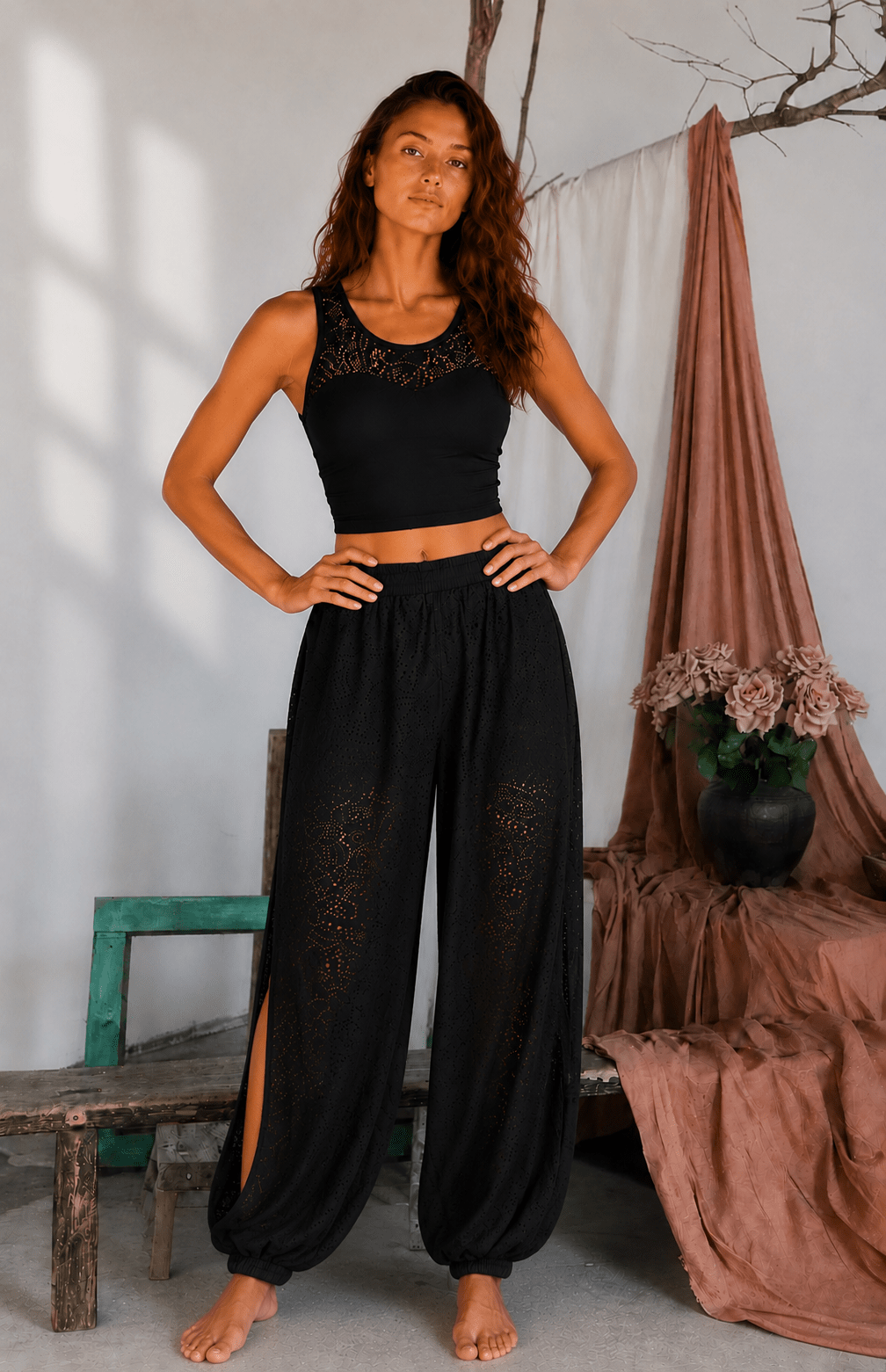 Ornate Flow Paisley Padded Bra - Black - MYSILVERWIND