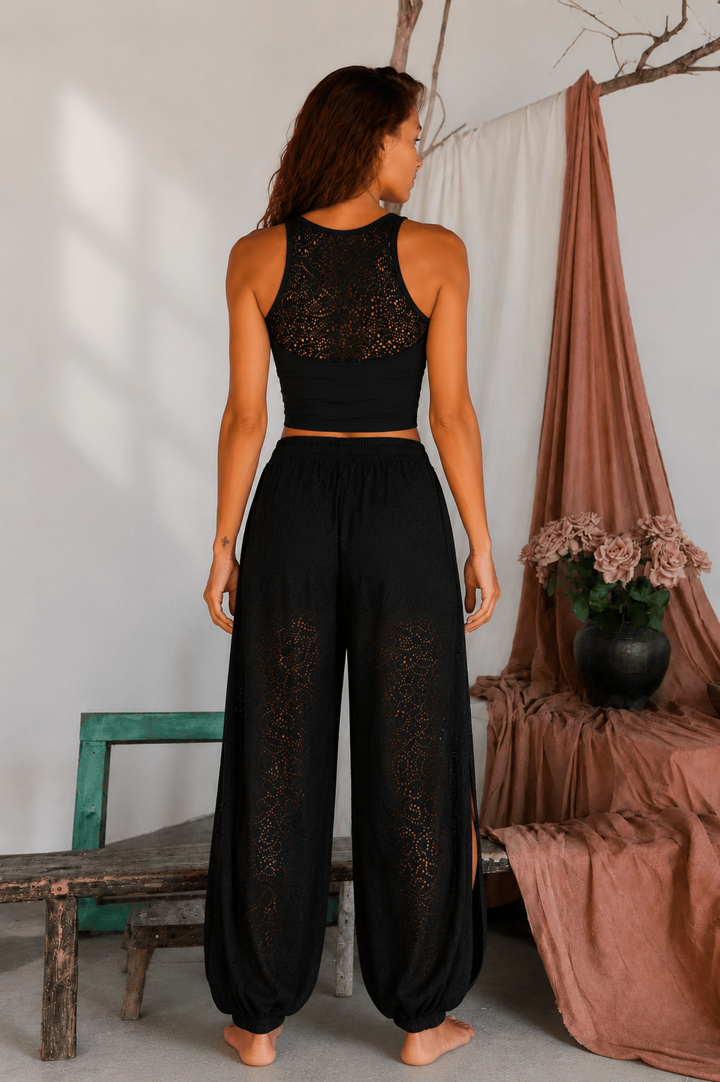 Ornate Flow Paisley Padded Bra - Black - MYSILVERWIND