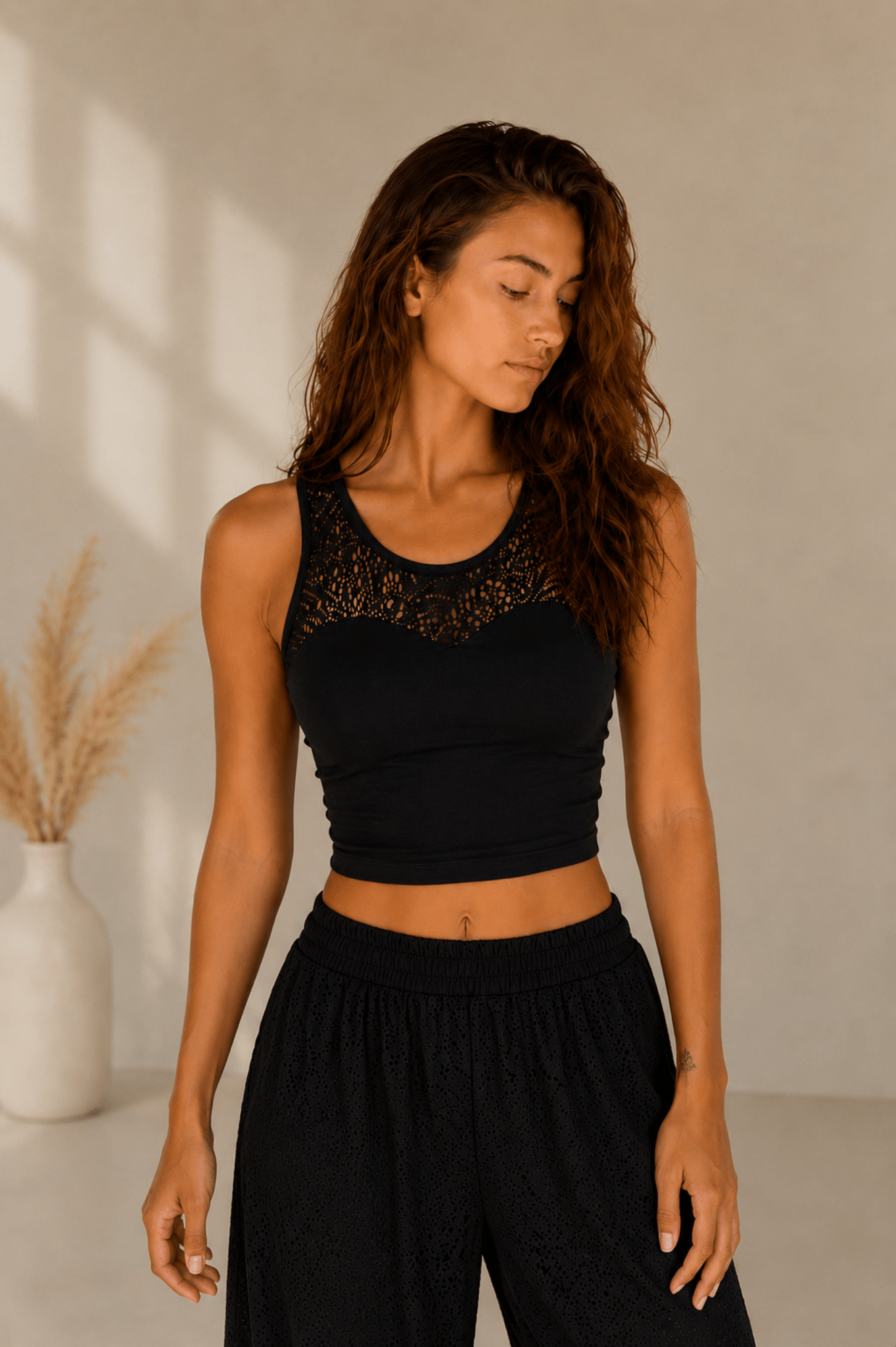 Ornate Flow Paisley Padded Bra - Black - MYSILVERWIND