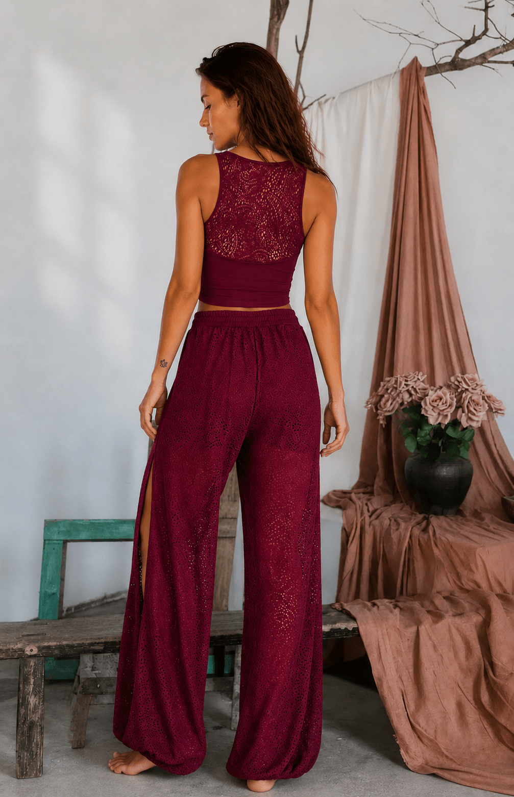 Ornate Flow Paisley Padded Bra - Magenta - MYSILVERWIND