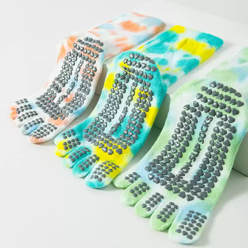 Pastel Tie - Dye Five - Toe Yoga Socks - MYSILVERWIND