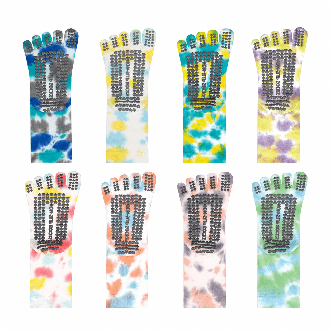 Pastel Tie - Dye Five - Toe Yoga Socks - MYSILVERWIND