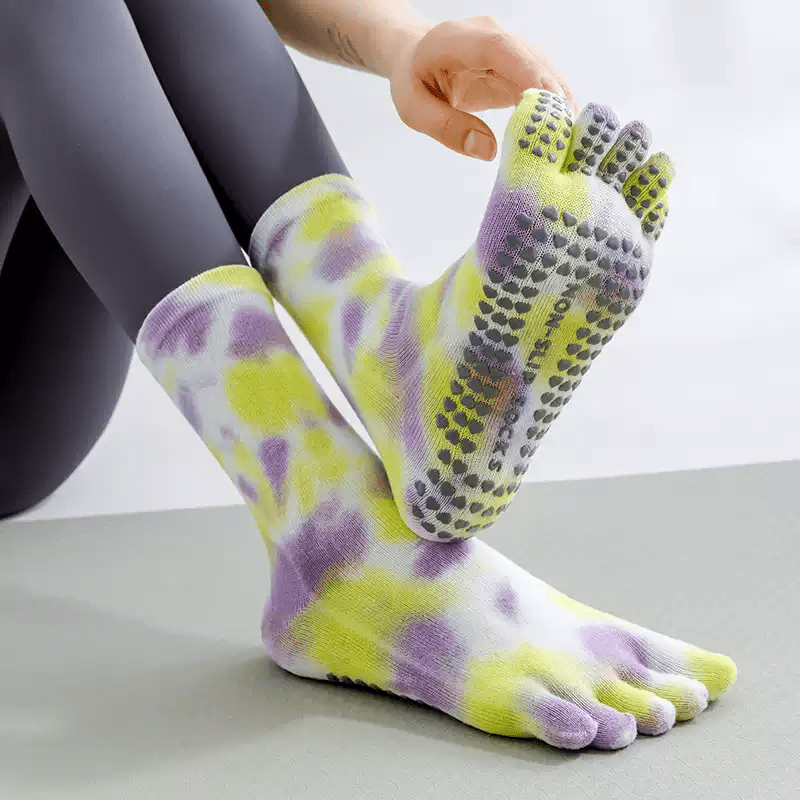 Pastel Tie - Dye Five - Toe Yoga Socks - MYSILVERWIND