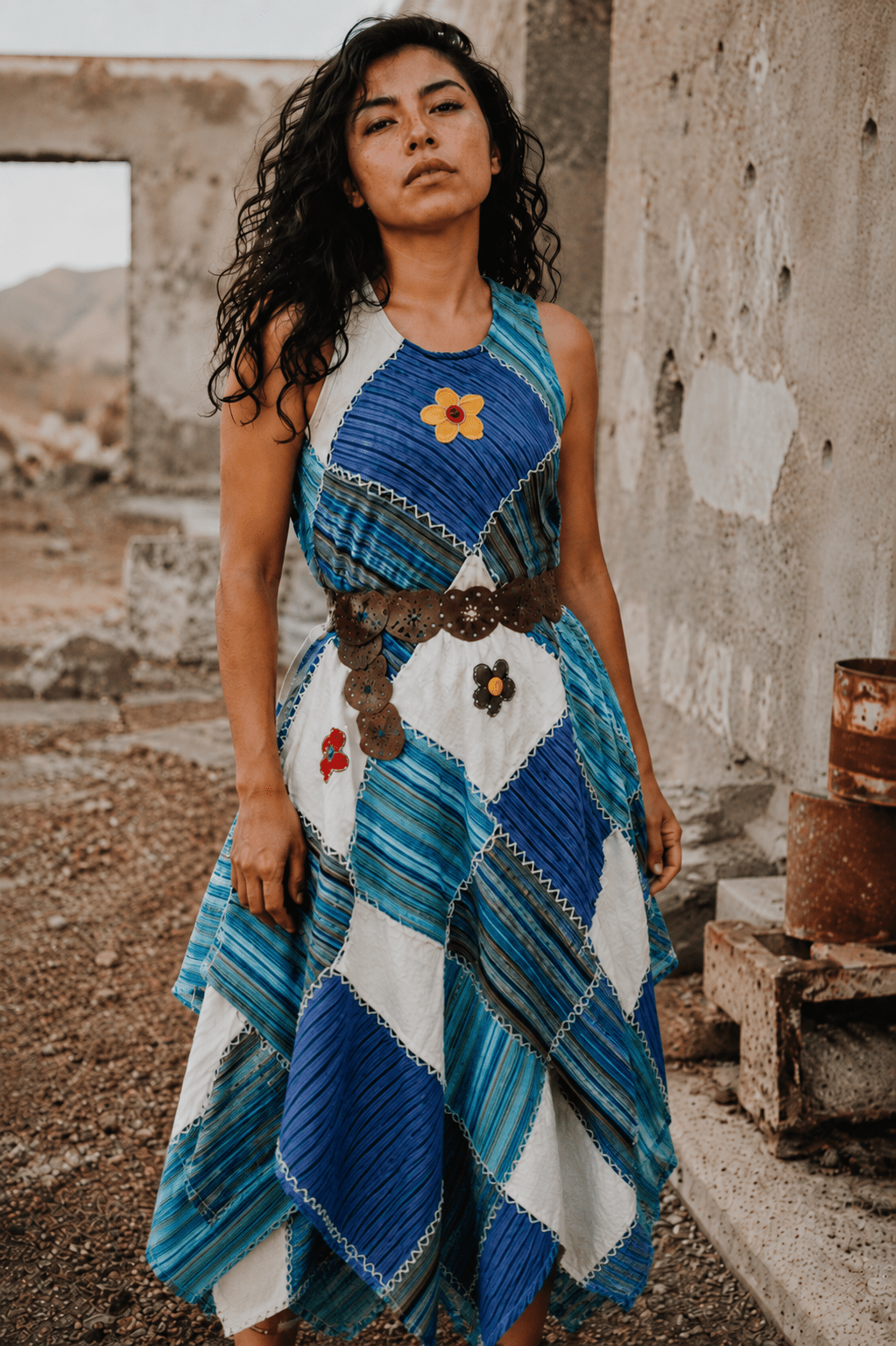 Patchwork Muse Boho Layered Midi Dress - MYSILVERWIND