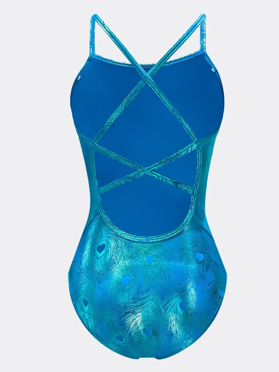 Peacora Peacock Shimmer Racing One-Piece Swimsuit - MYSILVERWIND