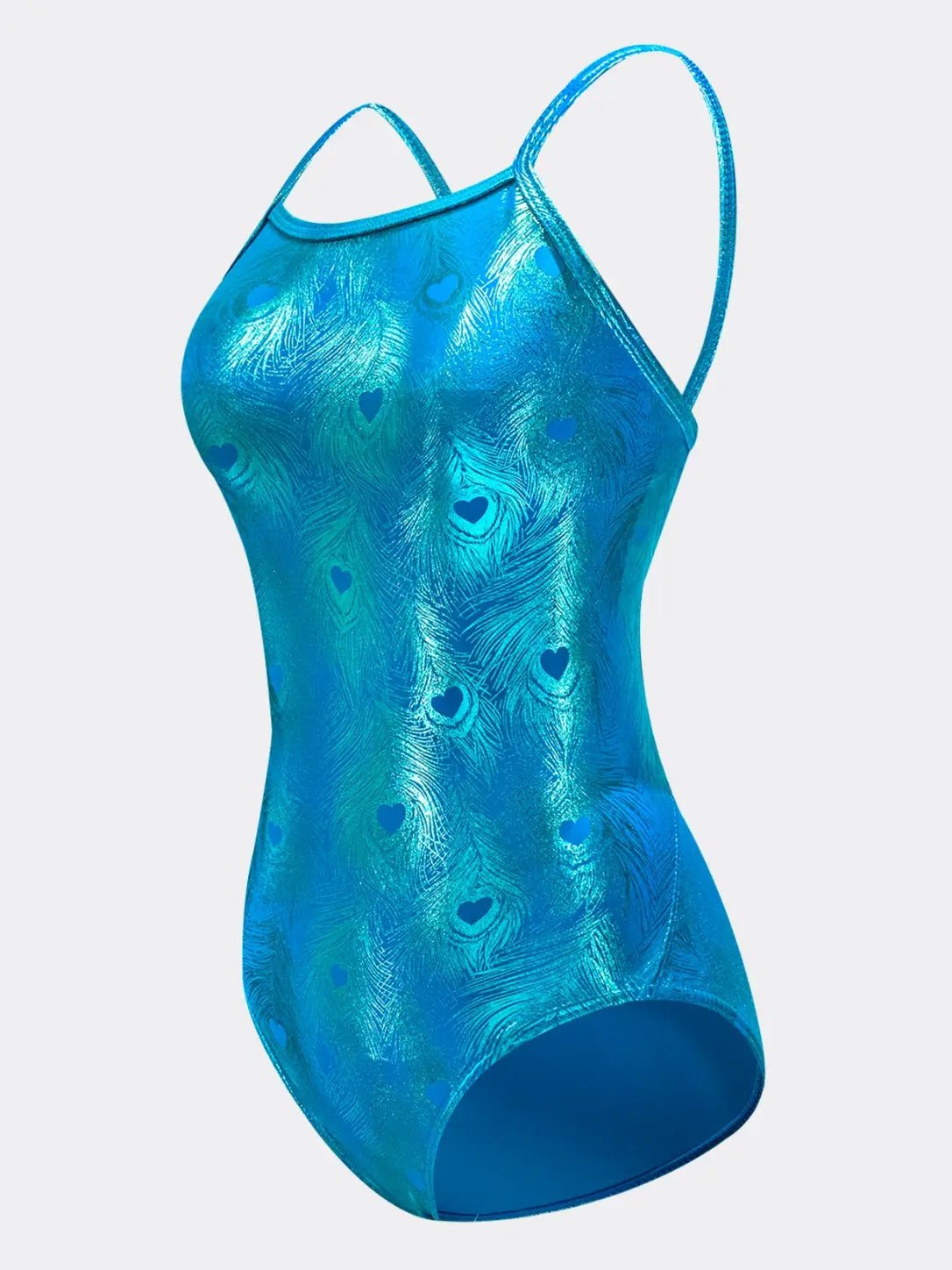 Peacora Peacock Shimmer Racing One-Piece Swimsuit - MYSILVERWIND