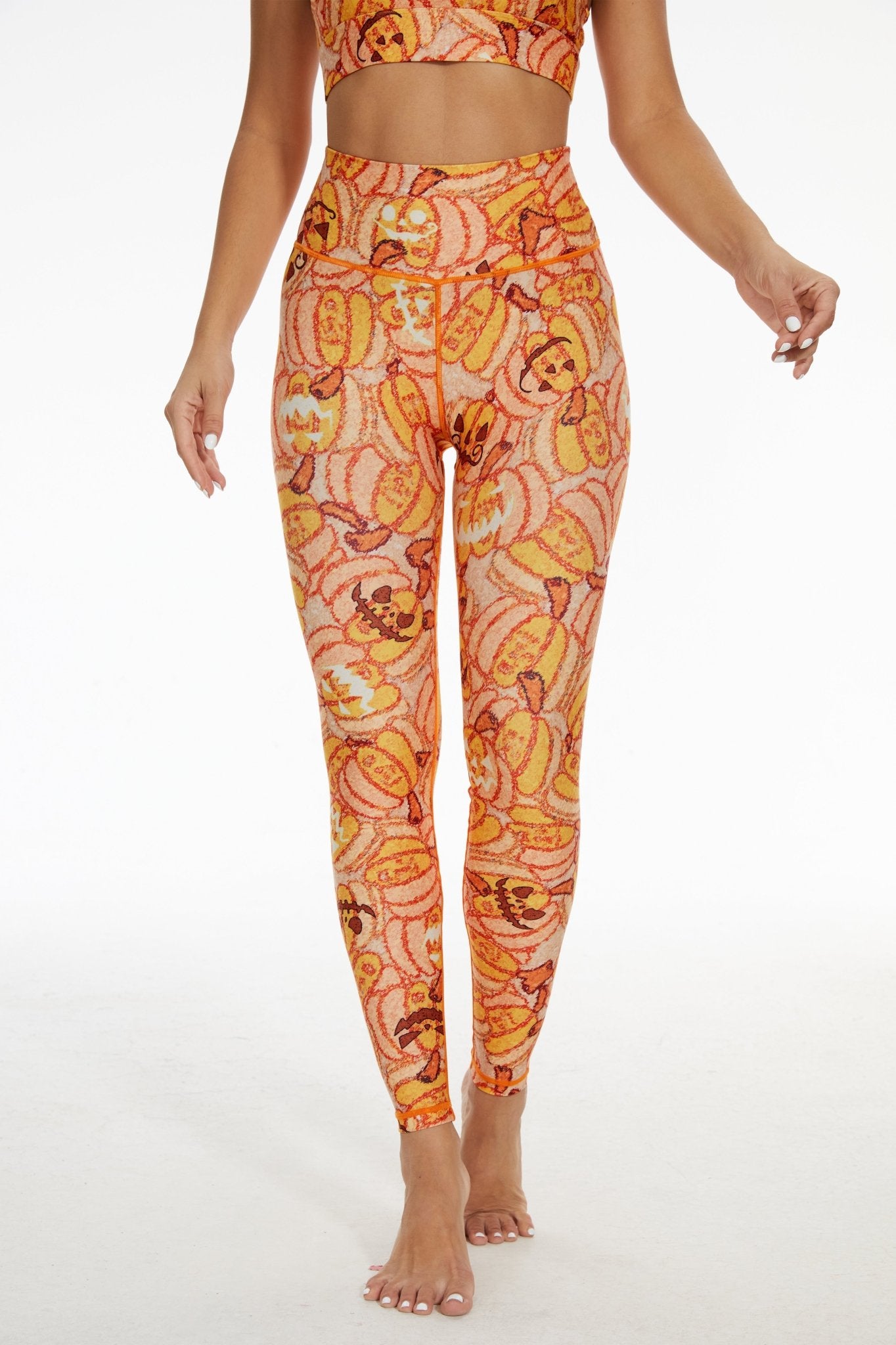 Playful Pumpkins High - waisted Leggings - MYSILVERWIND