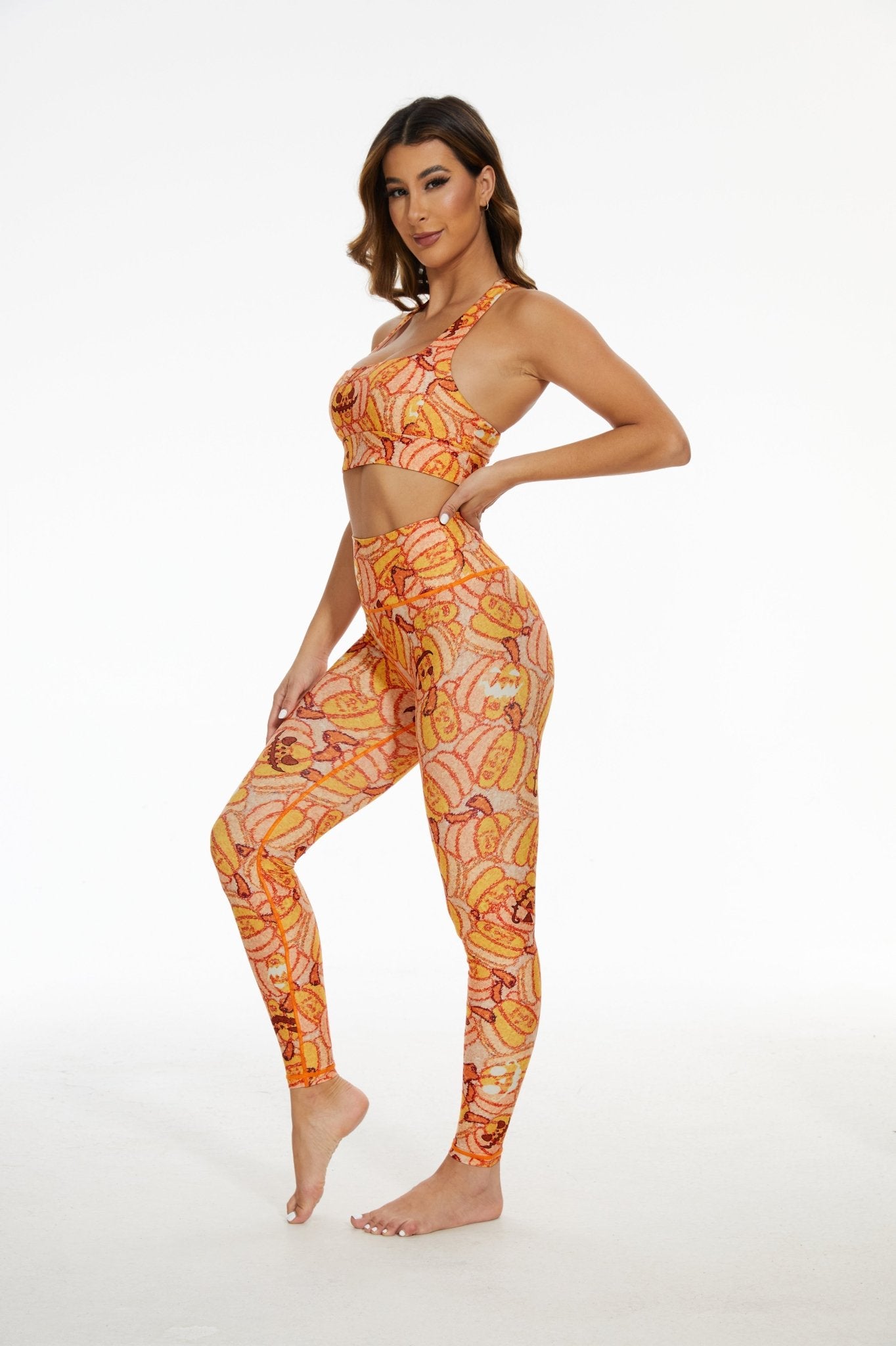 Playful Pumpkins High - waisted Leggings - MYSILVERWIND
