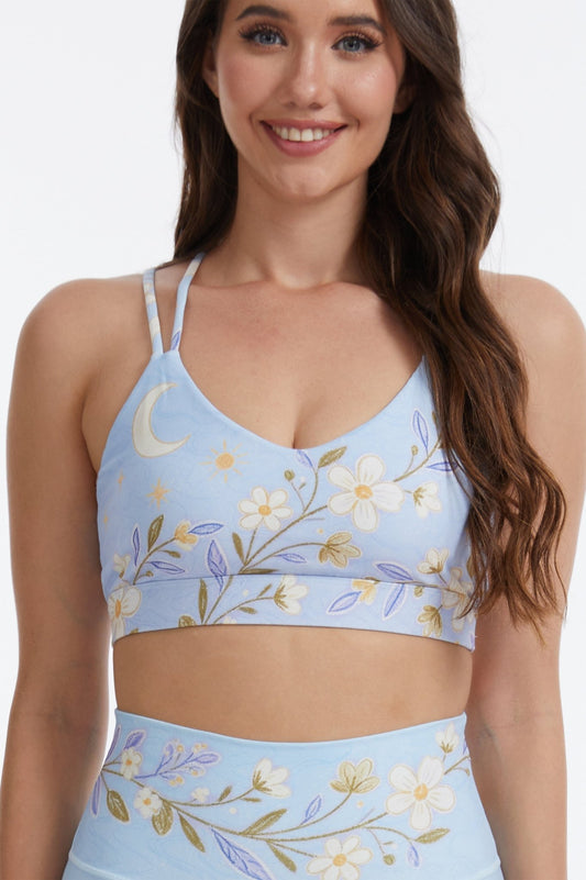 *Pre-Order* Blooming Lilac Backless Strappy Sports Bra - MYSILVERWIND