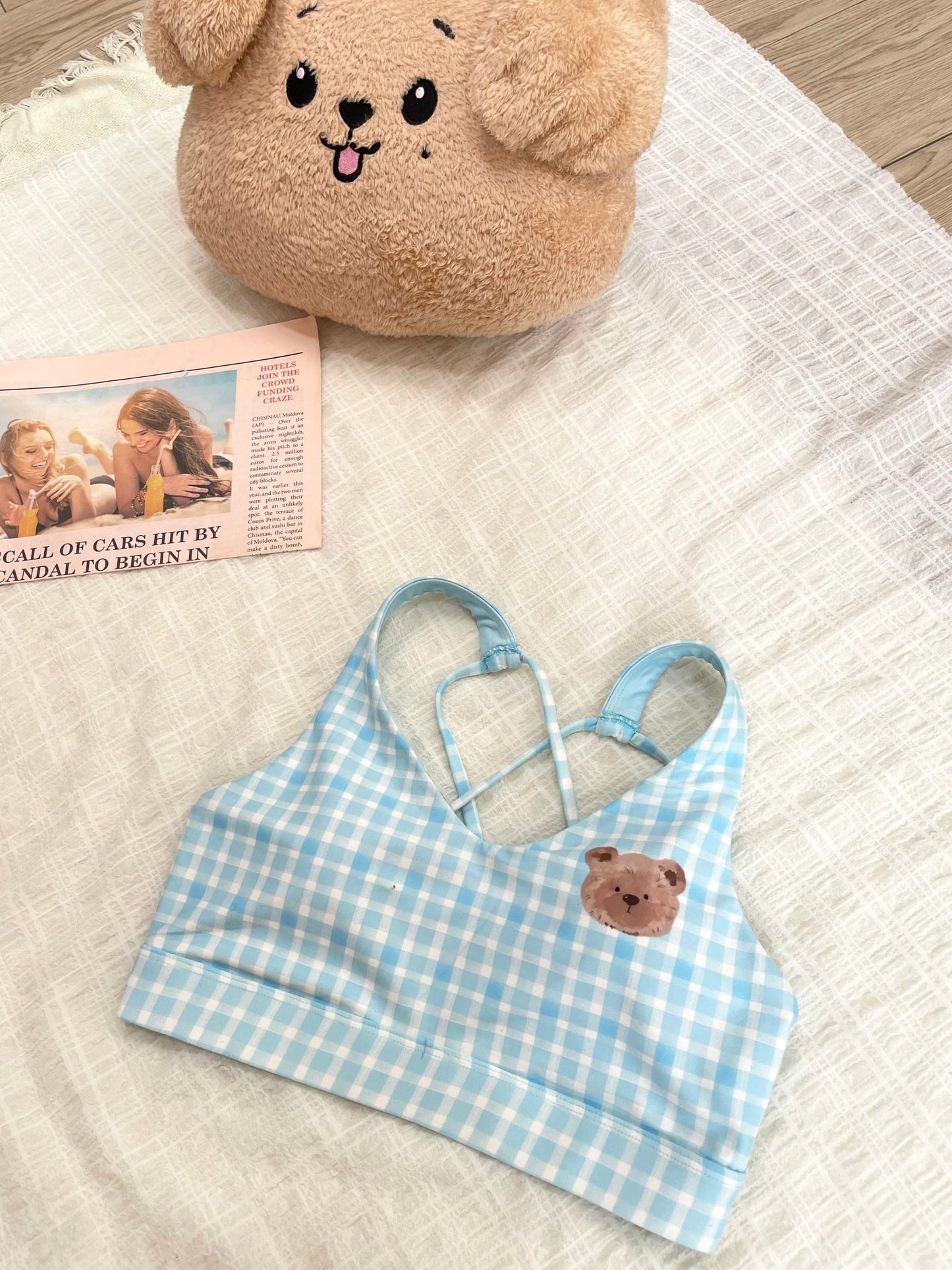 *Pre - Order* Blue Gingham Bear Limited Workout Set - MYSILVERWIND