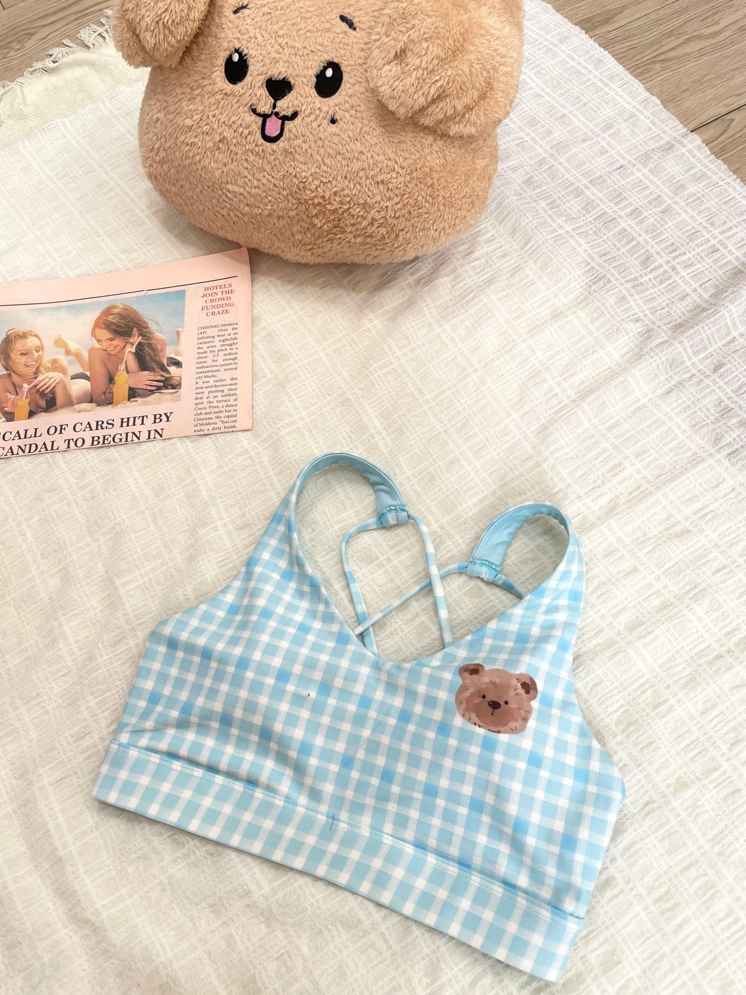 *Pre - Order* Blue Gingham Bear Limited Workout Set - MYSILVERWIND