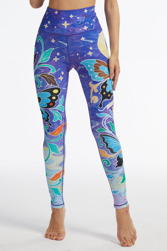 *Pre - Order* Butterfly Galaxy High - waisted Leggings - MYSILVERWIND