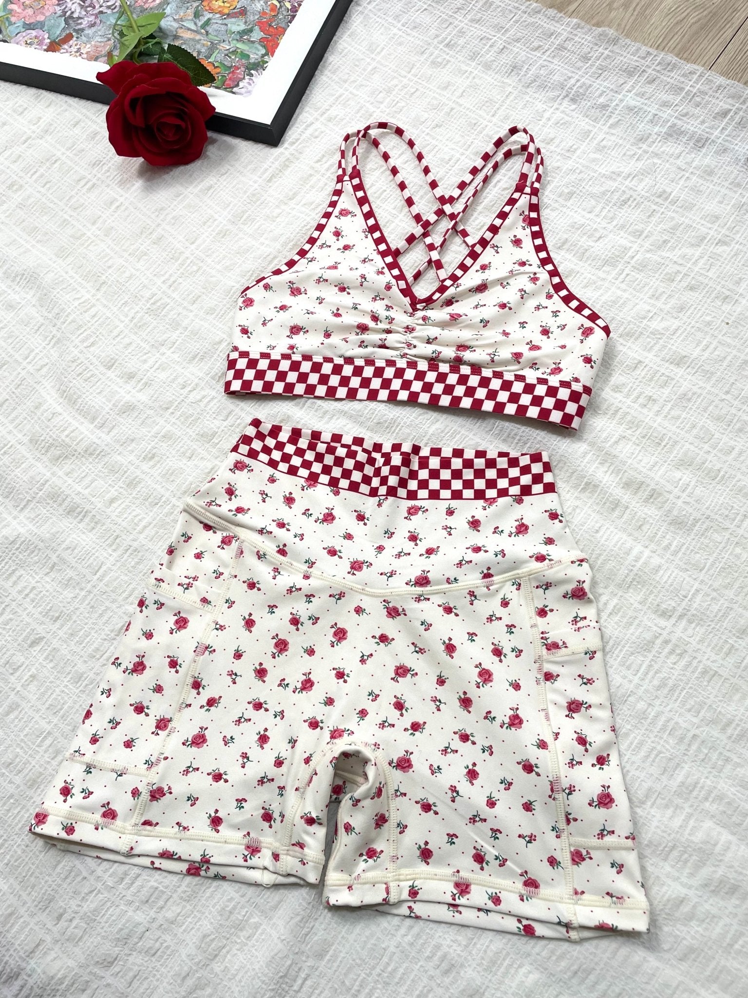 *Pre - Order* Checker Rose Limited Workout Set - MYSILVERWIND