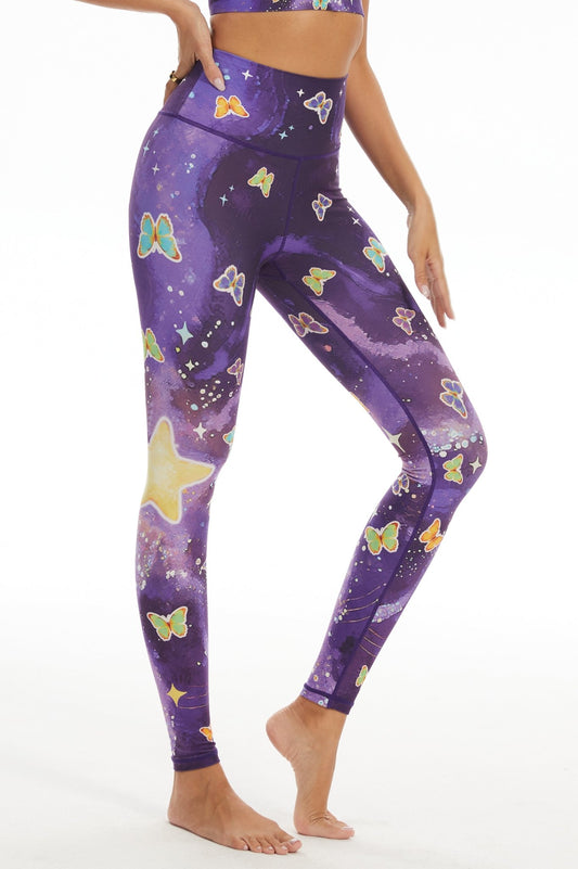 *Pre - Order* Cosmic Butterfly High - waisted Leggings - MYSILVERWIND