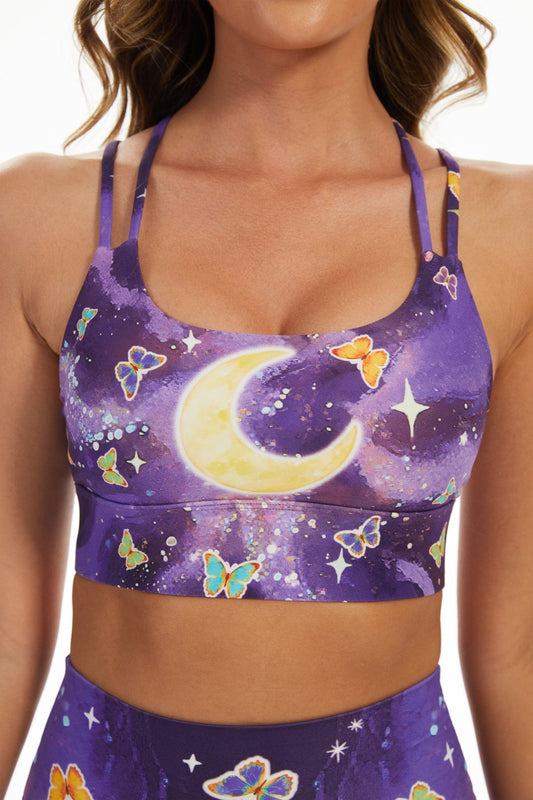 *Pre - Order* Cosmic Butterfly Strappy Sports Bra - MYSILVERWIND