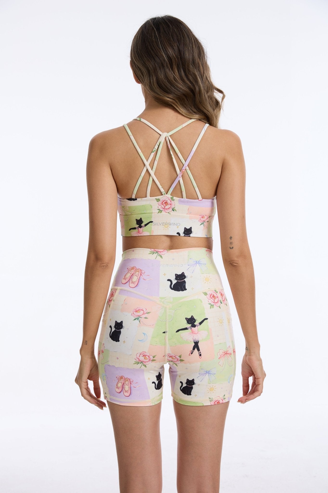 *Pre-Order* Dancing Cat Strappy Sports Bra - MYSILVERWIND