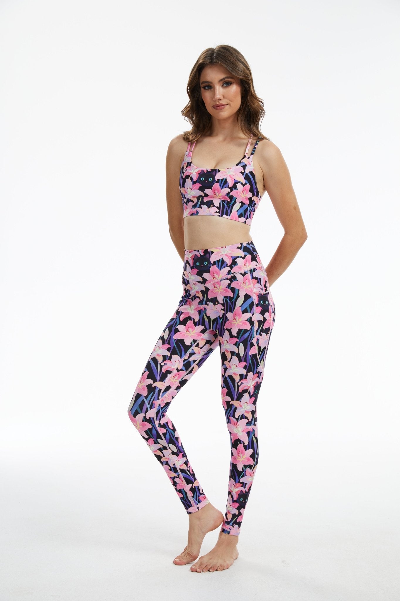 *Pre - Order* Enchanted Lily Cat Strappy Sports Bra - MYSILVERWIND
