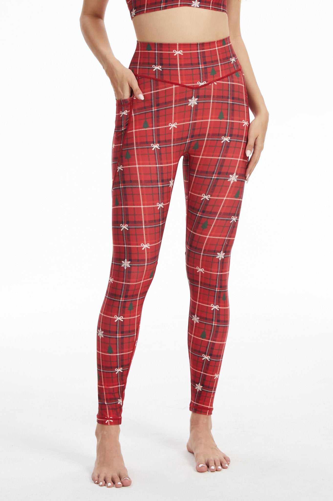 *Pre - Order* Festive Tartan High - waisted Leggings - MYSILVERWIND