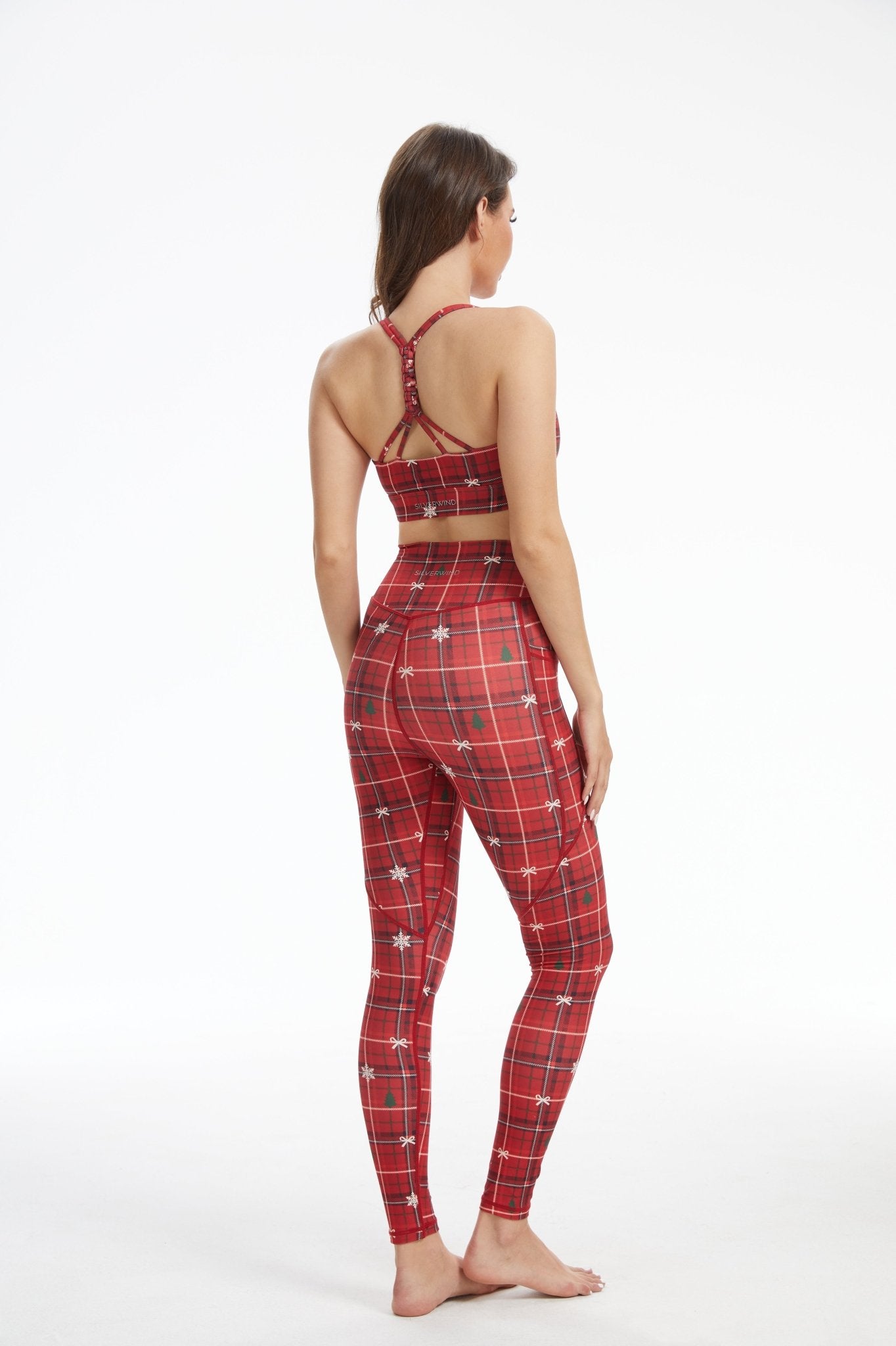 *Pre - Order* Festive Tartan Weave Back Sports Bra - MYSILVERWIND