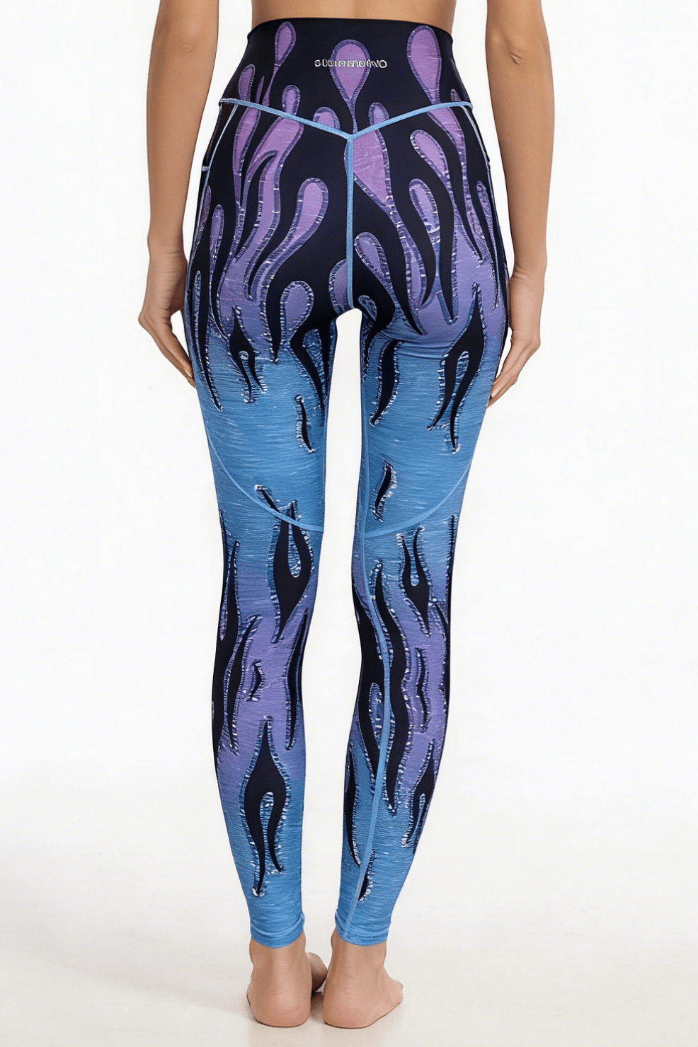 *Pre - Order* Flame High - waisted Leggings With Pockets - Blue - MYSILVERWIND