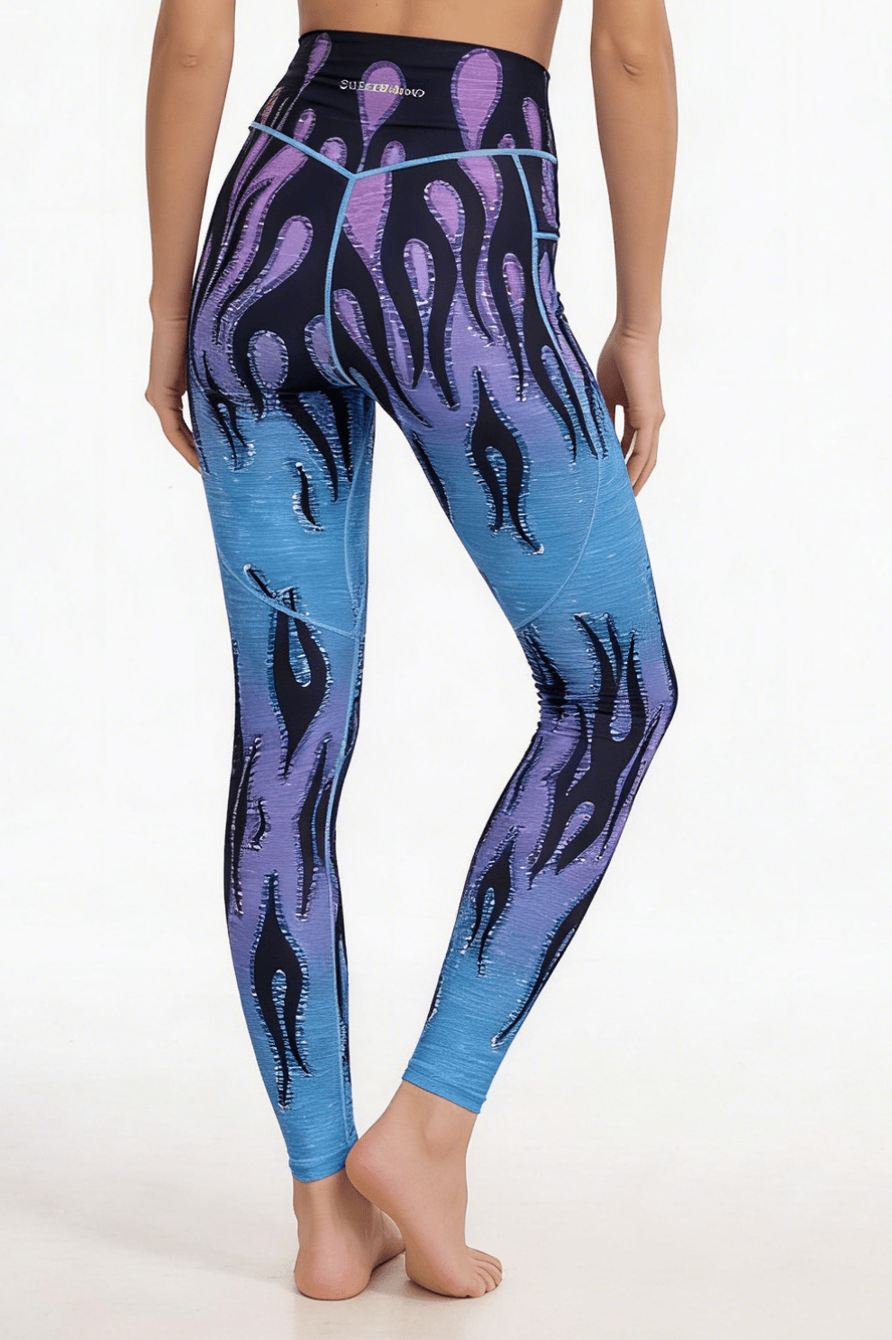 *Pre - Order* Flame High - waisted Leggings With Pockets - Blue - MYSILVERWIND