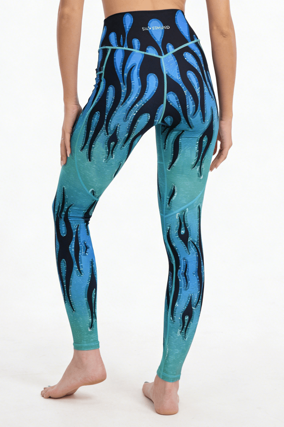 *Pre - Order* Flame High - waisted Leggings With Pockets - Green - MYSILVERWIND