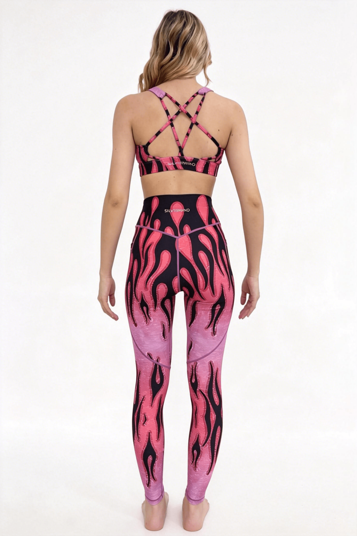 *Pre - Order* Flame High - waisted Leggings With Pockets - Purple - MYSILVERWIND