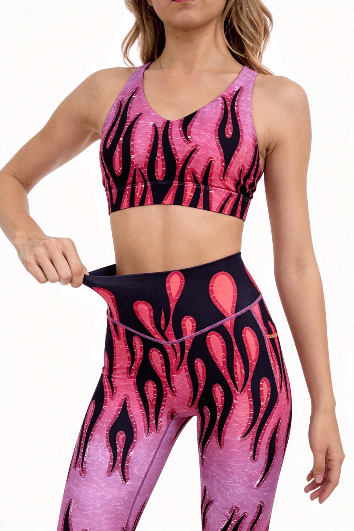 *Pre - Order* Flame High - waisted Leggings With Pockets - Purple - MYSILVERWIND