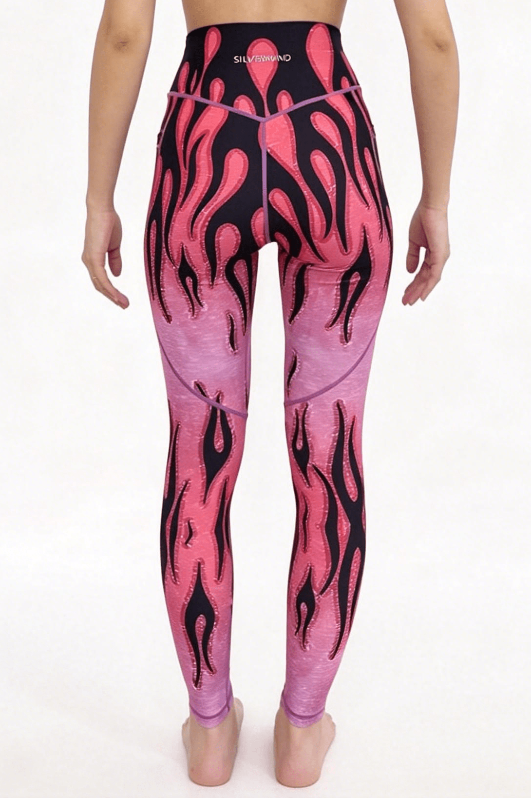 *Pre - Order* Flame High - waisted Leggings With Pockets - Purple - MYSILVERWIND