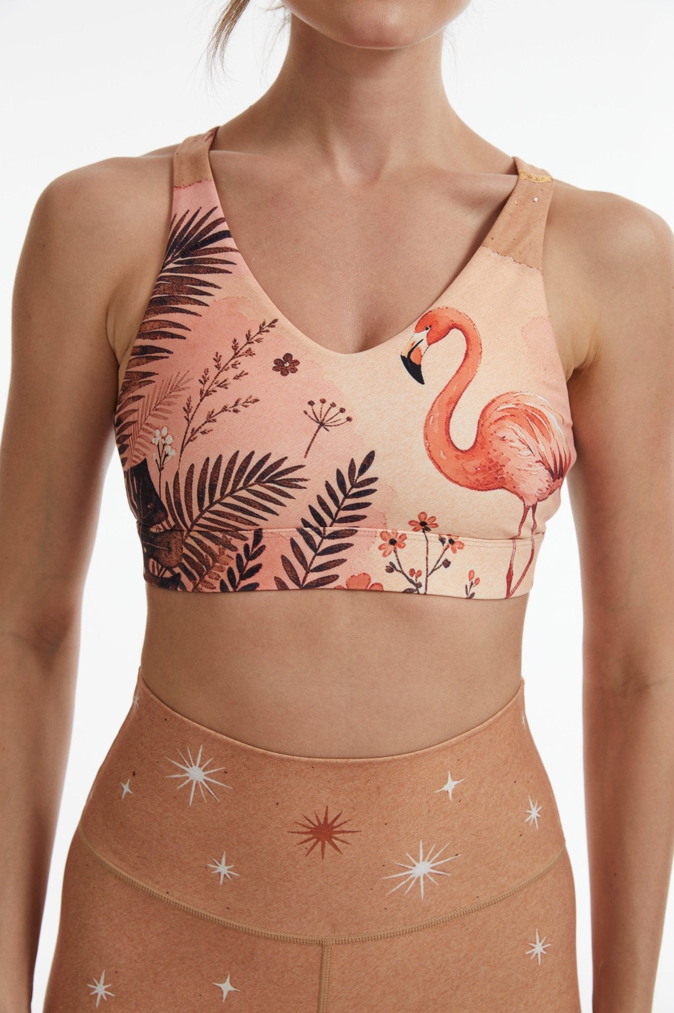 *Pre-Order* Flamingo V-shape Strappy Sports Bra - MYSILVERWIND